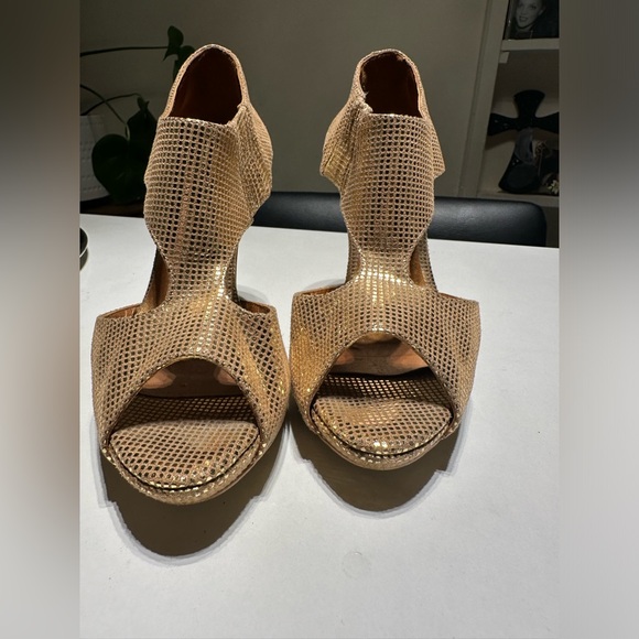 Dolfine Satie Paris Stiletto’s Open Toes Color Gold/Bronze Size Euro 37 - Picture 12 of 13